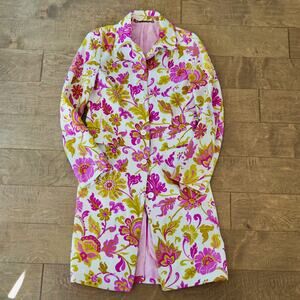 Boden Long Sleeve Collared Floral Jacket Multicolor Womens Size 10